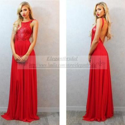 2015 , Red Backless Prom Dresses, Backless Prom..
