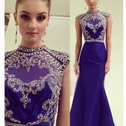 Royal Blue Evening Dresses 2015, Modest Prom..