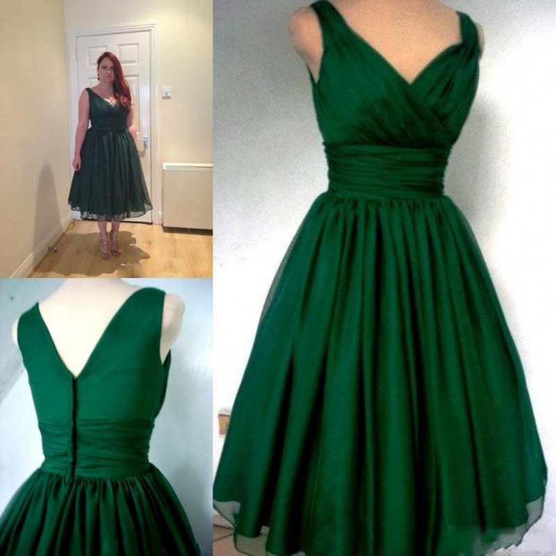 Real Images Vintage 1950s Prom Dresses Emerald Green Party