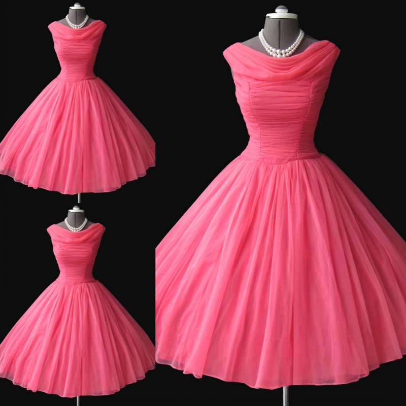 1950's Vintage Prom Dresses, Tea-length Prom Dress ,elegant Party Gowns ,homecoming/graduation Dresses,wedding Party Dresses , Custom