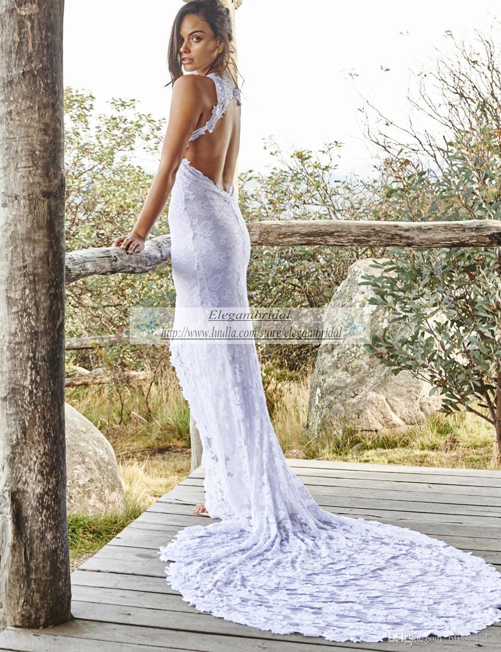 2015, Boho Lace Bohemian Wedding Dresses,Front Split Beach Bridal Gowns ...
